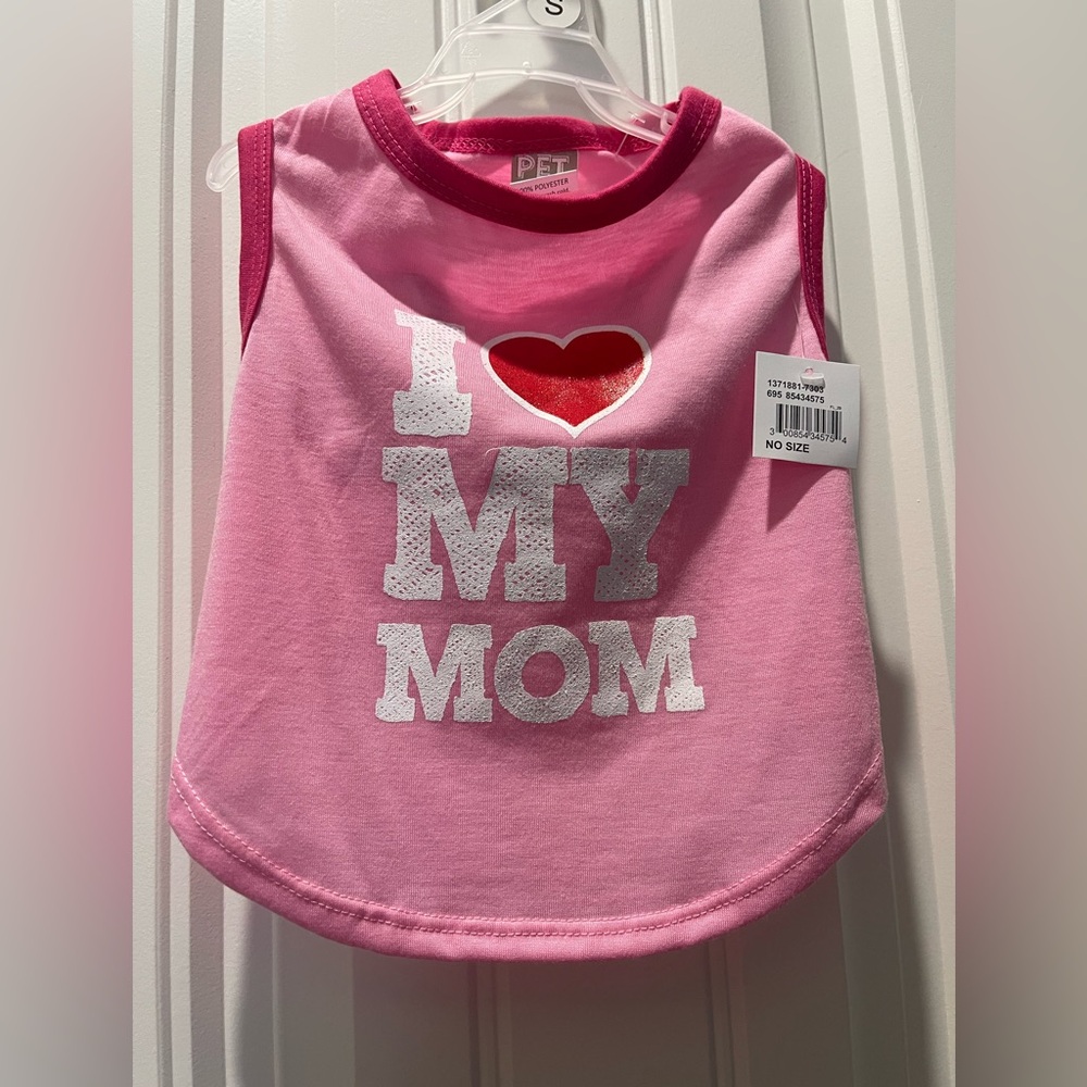 Pink 'I Love My Mom' Pet Shirt